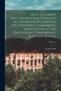 Delle Colonie E Dell'emigrazione D'italiani All'estero Sotto L'aspetto Dell'industria, Commercio, Agricoltura, E Con Trattazione D'importanti Questioni Sociali; Volume 4