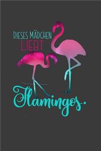 Dieses Mädchen liebt Flamingos.