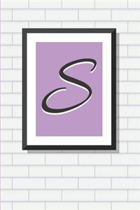 Initial S Personalized Blank Lined Journal Notebook