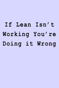 If Lean Isn't Working You're Doing it Wrong: Blank Lined Journal