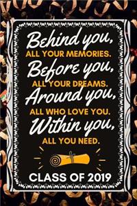 Behind You, All Your Memories. Before You, All Your Dreams.