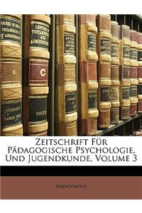 Zeitschrift Fur Padagogische Psychologie, Und Jugendkunde, Volume 3