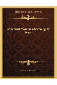 Important Masonic Chronological Events