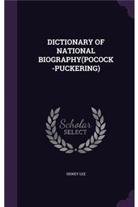 Dictionary of National Biography(pocock-Puckering)