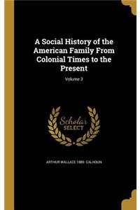 A Social History of the American Family From Colonial Times to the Present; Volume 3