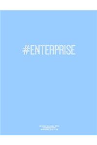 Notebook for Cornell Notes, 120 Numbered Pages, #ENTERPRISE, Blue Cover
