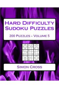 Hard Difficulty Sudoku Puzzles Volume 5