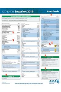 ICD-10-CM 2019 Snapshot Coding Card: Anesthesia