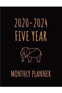 Geometric Elephant - 2020 - 2024 Five Year Monthly Planner