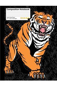 Bengal Tiger Composition Notebook: Students Wide Ruled Line Paper Notebook for School, Journaling or Personal Use.