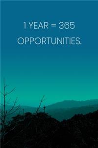 Inspirational Quote Notebook - '1 Year = 365 Opportunities.' - Inspirational Journal to Write in - Inspirational Quote Diary