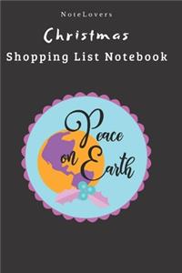 Peace On Earth - Christmas Shopping List Notebook
