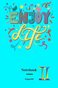 Lined Notebook Gemini Sign Cover Color Aqua 160 pages 6x9-Inches