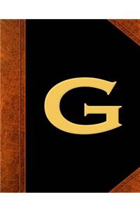 Monogram G Personalized School Composition Book Vintage Style 130 Pages