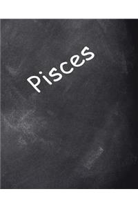 Pisces Zodiac Horoscope School Composition Book Chalkboard 130 Pages