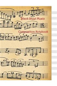 Blank Sheet Music Composition Notebook