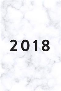 2018: Monthly, Weekly, Daily, Planner, Marble, January 2018 - December 2018