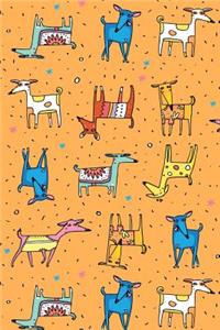 Journal Notebook For Dog Lovers, Happy Dogs Pattern 2