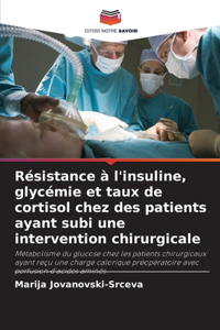 Résistance à l'insuline, glycémie et taux de cortisol chez des patients ayant subi une intervention chirurgicale