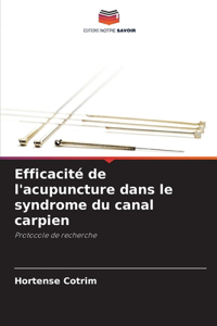 Efficacité de l'acupuncture dans le syndrome du canal carpien