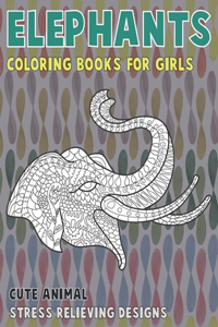 Cute Animal Coloring Books for Girls - Stress Relieving Designs - Elephants
