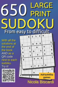 650 large print SUDOKU From easy to difficult