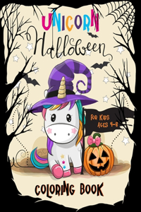 Unicorn Halloween Coloring Book for Kids Ages 4-8