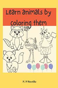 Learn animals by coloring them