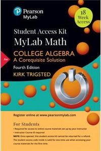 Mylab Math for Trigsted College Algebra