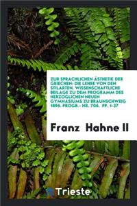 Zur Sprachlichen Ästhetik Der Griechen