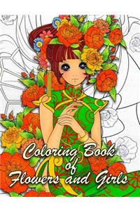 Coloring Book of Flowers and Girls