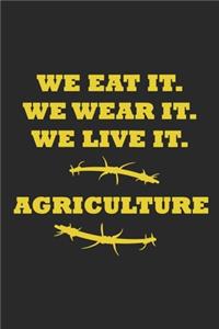 We eat it. We wear it. We Live it. Agriculture