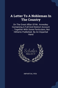 A Letter To A Nobleman In The Country