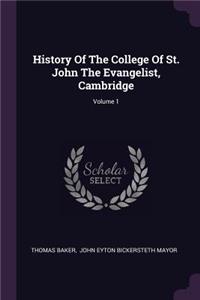 History Of The College Of St. John The Evangelist, Cambridge; Volume 1