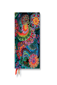 Paperblanks 2024 Moonlight Olena's Garden 12-Month Mini Horizontal Elastic Band Closure 160 Pg 100 GSM
