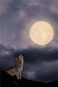 Wolf Howling at the Moon Illustration Journal