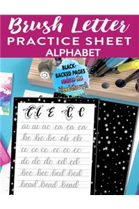 Brush Letter Alphabet Practice Sheet