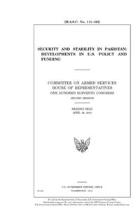 Security and stability in Pakistan