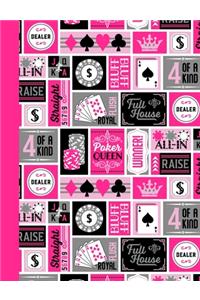 Patchwork Poker Phrases Composition Notebook