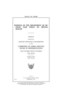 Findings of the Department of Defense Task Force on Mental Health