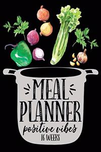 Meal Planner Positive Vibes 16 Weeks