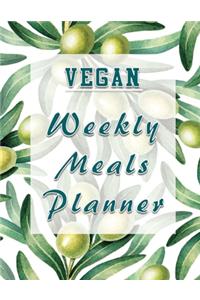 Vegan Weekly Meals Planner: Menu Planning Calendar and Grocery List for the whole year - 8.5 in x 11 in