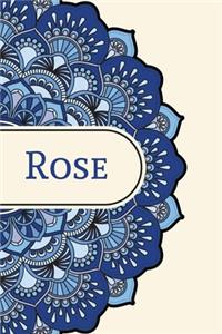 Mandala Notebook with Personalized Monogram Rose