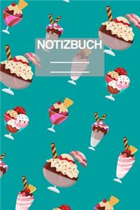 Notizbuch A5 Muster Eisbecher Eis Ice Cream