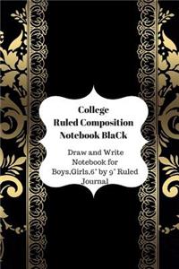 College Ruled Composition Notebook BlaCk