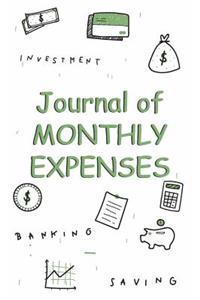 Journal of Monthly Expenses