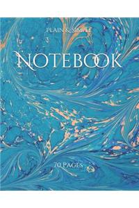 Notebook: 70 Pages Abstract Art Cover Ocean Blue, Student's Notebook, Journal, 8 X 10