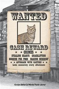 Kurilian Bobtail Cat Wanted Poster Journal