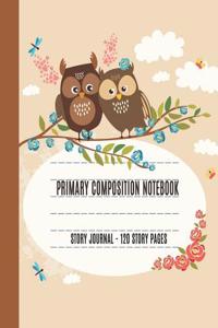 Primary Composition Notebook: Dashed Midline and Picture Space School Exercise Book, Grade K-2 Story Notebook Kindergarten to Early Childhood
