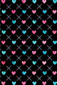 Bullet Journal Notebook Quilted Watercolor Hearts Pattern 5